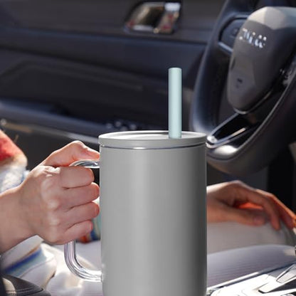Tomorotec 15PCS Silicone Drinking Straws Fit for Stanley 40oz 30oz Tumbler