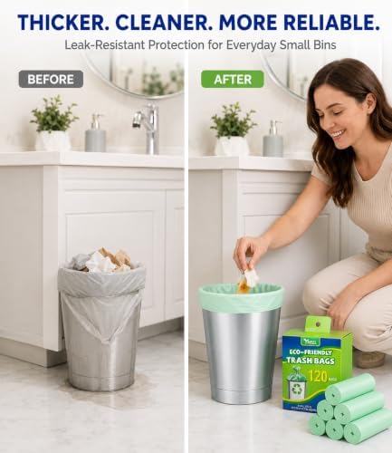 1.2 Gallon Small Trash Bags Mini Garbage Bags - 150 Count Unscented