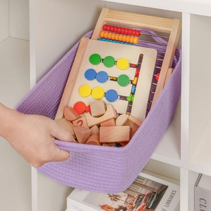 CubesLand Cute and Durable Small Cotton Rope Basket for Organizing