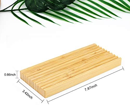 Ouya Bamboo Soap Dish, Bar Soap Holder for Shower Bathroom, Kitchen, Wooden Tray for Soap