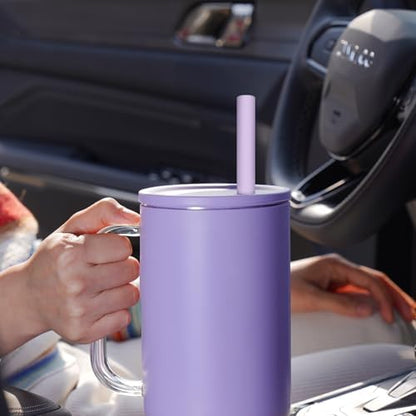 Tomorotec 15PCS Silicone Drinking Straws Fit for Stanley 40oz 30oz Tumbler