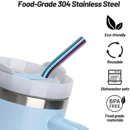 VEHHE 4 Pack 12.5-inchs Long Reusable Straws, Stainless Steel Straws