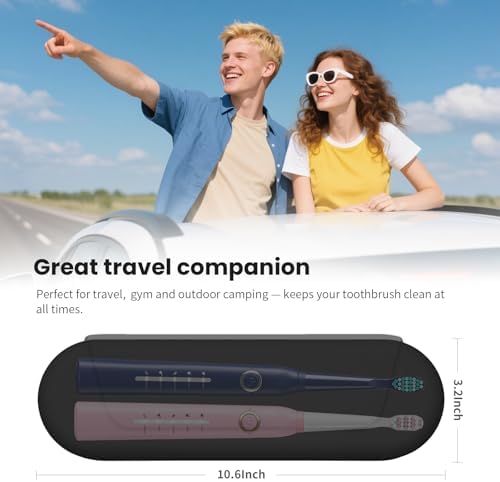 Silicone Electric Toothbrush Travel Case, Manual Toothbrush Travel Cover for Men and Women,Toothbrush Holder for Travel,Gym and More, Fits Most Manual and Electric Toothbrushes - Black