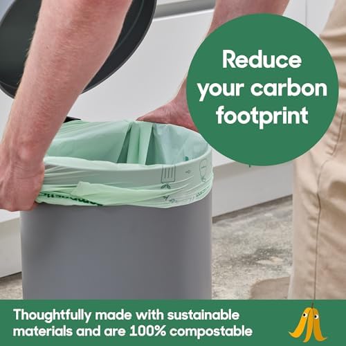 Compostic Compostable 13 Gallon Trash Bags, 100 Ct, Extra Strong