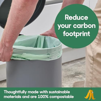 Compostic Compostable 13 Gallon Trash Bags, 100 Ct, Extra Strong