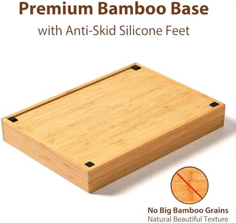 Umilife Bamboo Kitchen Drawer Organizer, 8.25 Inch Silverware Utensils Tray Holder for Small Drawer, Wood Caddy for Flatware Cutlery Knives
