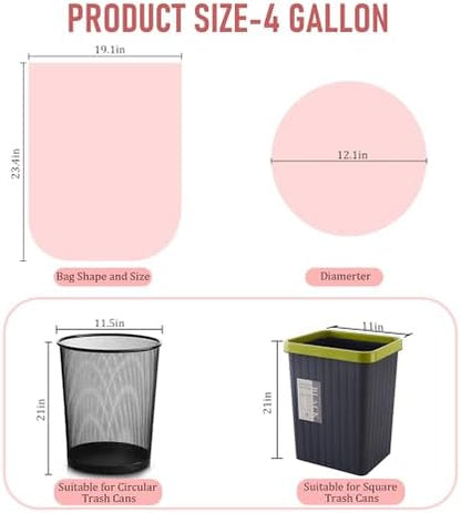 4 Gallon Small Trash Bags - Strong Leak-Resistant - 120 Count Color