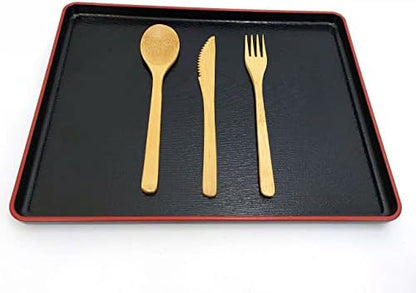 JapanBargain 3785, 10-Pack Bamboo Utensil Sets, Reusable Cutlery 3PC Set with Fork Knife Spoon, Eco-Friendly Flatware Travel Utensils, Dishwasher Safe