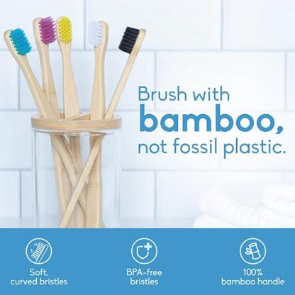 The Humble Co. Bamboo Toothbrushes, BPA Free, Ultra Soft Bristles (5 Pack)