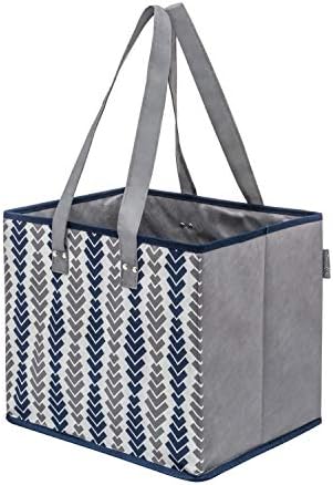 PLANET E Reusable Foldable Grocery Shopping Bags with Reinforced Bottoms (Pack of 2)
