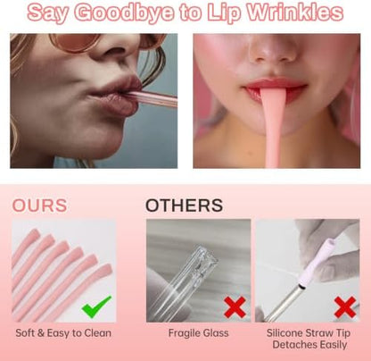 NiHome 6PCS Silicone Anti-Wrinkle Straws Fit for Stanley 40oz 30oz Tumblers