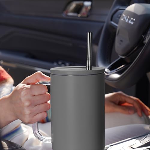 Tomorotec 8PCS Stainless Steel Straws Fit for 40oz Stanley Tumblers, Black