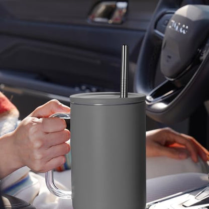 Tomorotec 8PCS Stainless Steel Straws Fit for 40oz Stanley Tumblers, Black