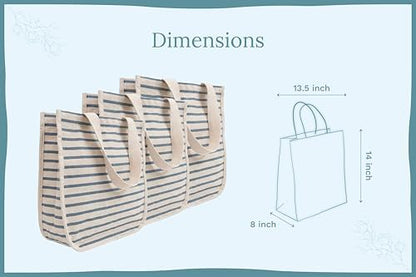 Best Canvas Grocery Shopping Bags - Cloth Grocery Tote Bags - Reusable Cotton Grocery Tote Bags with Bottle Sleeves