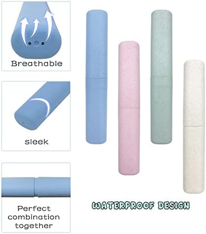 SietDESEO 4 Pack Toothbrush Travel Case, Portable Breathable Toothbrush Holder for Travel, Business, Camping, School