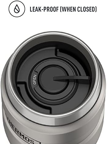 THERMOS Stainless King Travel Tumbler, 16 Ounce, Vacuum-Insulated | Matte Steel | Pack of 4