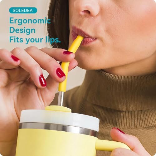 30 oz Straight Metal Straws with Silicone Tip for 30 oz Tumbler