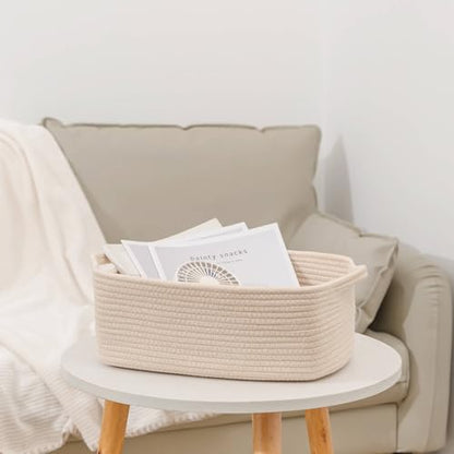 CubesLand Cube Storage Organizer Basket Bin, Cotton Rope Shelves Basket