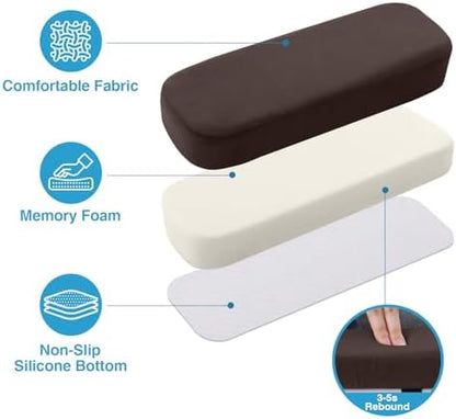Smiry Memory Foam Office Chair Armrest Pads, Non-Slip Armrest Cushion