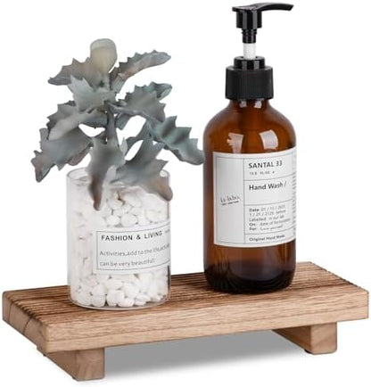 Bathroom Tray Farmhouse Decor Kitchen Soap Holder, 8.7"*3.6" Brown