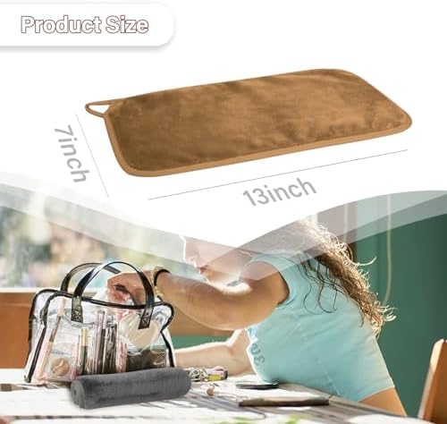 Nugilla Makeup Remover Cloths, 8 Packs Makeup Remover Towels Reusable Face Wash Cloth, Soft Microfiber Face Cloth for Women(Light Brown)