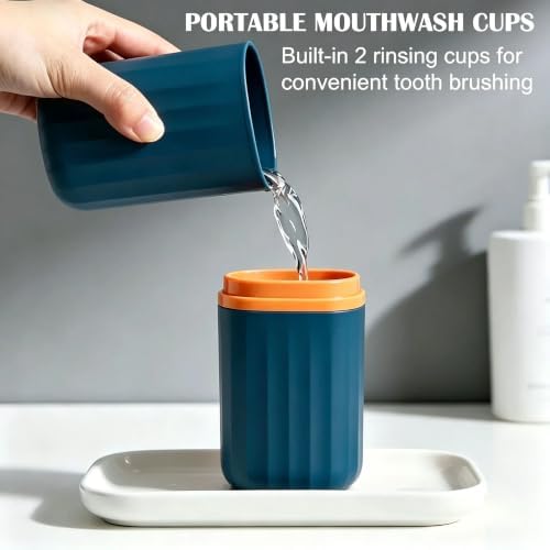Toothbrush Travel Case, 2-in-1 Toothbrush Holder with Mouthwash Cup