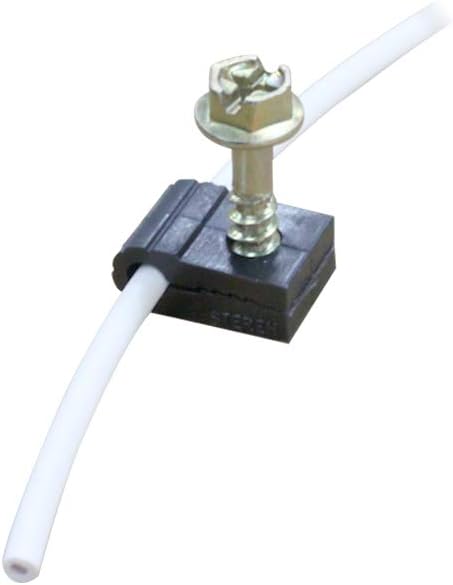 STEREN Coaxial Cable Clips - Cable Holder - Siding Clips for Hanging - Cord Holder for Desk - Cable Clamps - Cord Clip - Wire Organizer Clips - Tv Mount Screws (Black, 100 Count - Mini Screw)