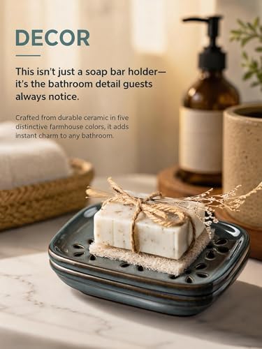 Miamolo Soap Dish for Shower, Bar Soap Holder 2 Layer Draining, Mess-Free