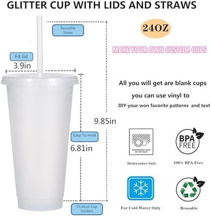Suertestarry Tumbler with Straw and Lid,Water Bottle Iced Coffee Travel Mug Cup,Reusable Plastic Cups,Perfect for Parties,Birthdays… (White, 36 pack)