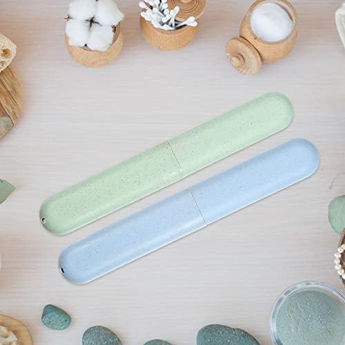 VOCOSTE 2Pcs Toothbrush Case, Green & Blue