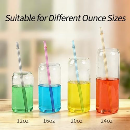 25 Pack 9.05" Plastic Reusable Replacement Drinking Straws