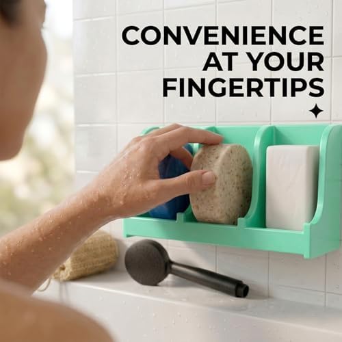 Soap Holder for Shower Wall, 3-Compartment Soap Dish [Patent Pending]