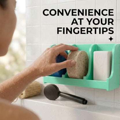 Soap Holder for Shower Wall, 3-Compartment Soap Dish [Patent Pending]