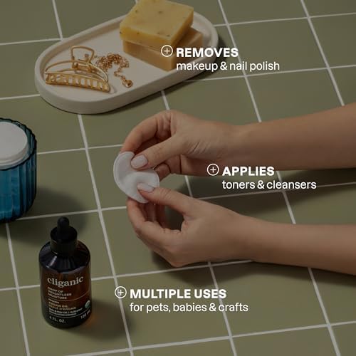 Cliganic Premium Cotton Rounds for Face, Makeup Remover Pads, 600 Count