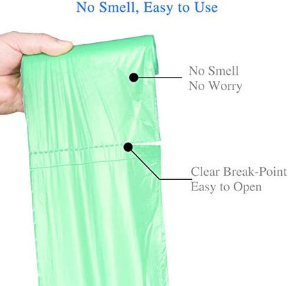 Jaoul Trash Bags 4 Gallon, Small Garbage Bags Strong Tear & Leak Resistant, Unscented Trash Bags for Kitchen, Bathroom, Office, Restroom, Car, Green, 100 Counts