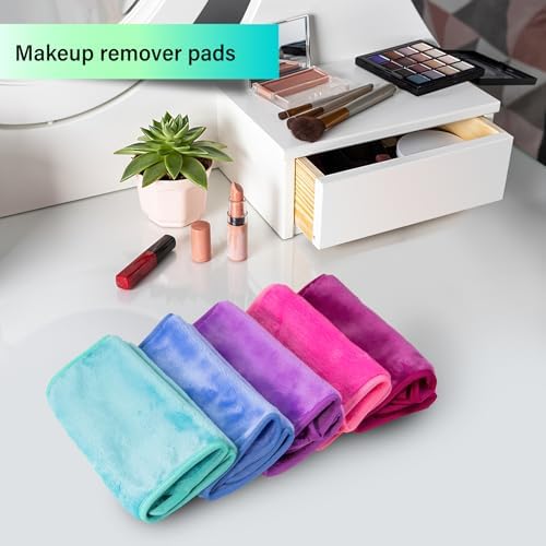 Nugilla Makeup Remover Cloth, 5 Packs Reusable Microfiber Makeup Remover Towels, Face Towel for Women