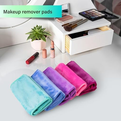 Nugilla Makeup Remover Cloth, 5 Packs Reusable Microfiber Makeup Remover Towels, Face Towel for Women