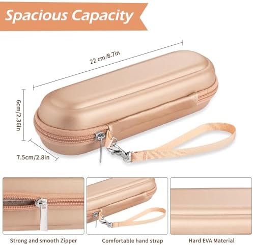 Toothbrush Travel Case for Oral B/Oral-B Pro 1000 1500 5000 7000 & Philips Sonicare 4100 1100 5300 5100 6100/iO Electric Toothbrush, Hard Protective Storage Bag (Gold case with toothbrush cap)