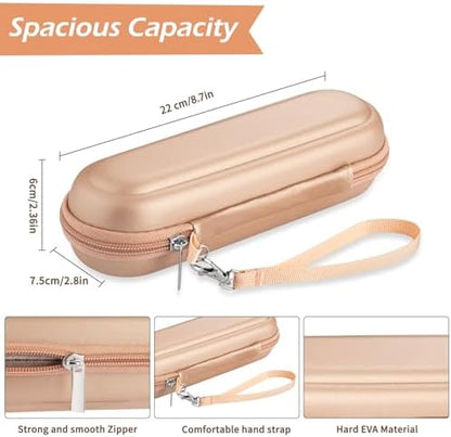 Toothbrush Travel Case for Oral B/Oral-B Pro 1000 1500 5000 7000 & Philips Sonicare 4100 1100 5300 5100 6100/iO Electric Toothbrush, Hard Protective Storage Bag (Gold case with toothbrush cap)