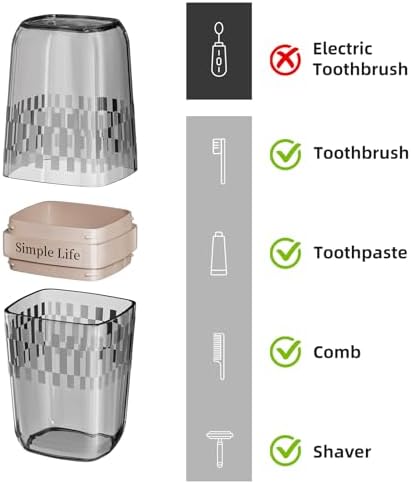 Bar Travel Soap Case Container, Portable Travel Toothbrush Case, Gray