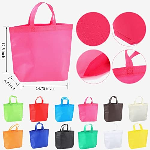 36-Pack Tote Bags Multipurpose Reusable Grocery Bag (Pink Colors 36 Pack)