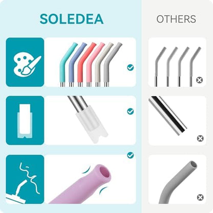 30 oz Straight Metal Straws with Silicone Tip for 30 oz Tumbler