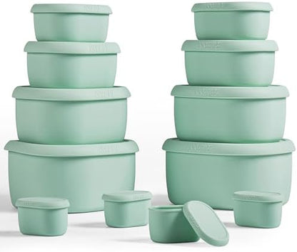 ISSEVE 12Pcs/Set Nesting Silicone Food Storage Containers with Lids