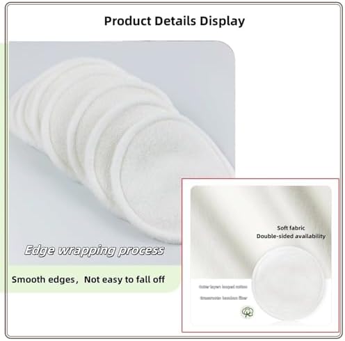 Reusable Makeup Remover Pads - 7 Pcs Soft Cotton Rounds for Face with Friendly Bamboo Fiber, Washable Makeup Remover Cloth for All Skin Types - Ideal for Facial Cleansing (7 Colour)