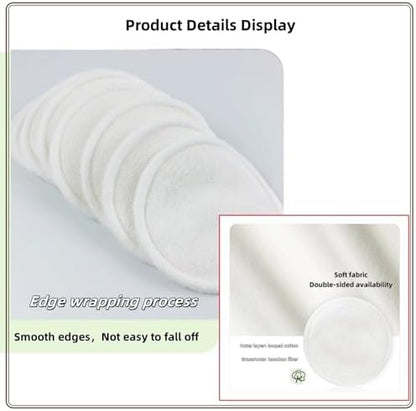 Reusable Makeup Remover Pads - 7 Pcs Soft Cotton Rounds for Face with Friendly Bamboo Fiber, Washable Makeup Remover Cloth for All Skin Types - Ideal for Facial Cleansing (7 Colour)