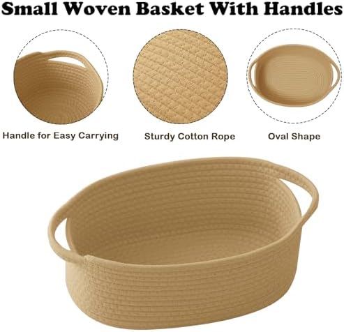 Woven Rope Basket - Baby Gift Basket with Bag & Ribbon