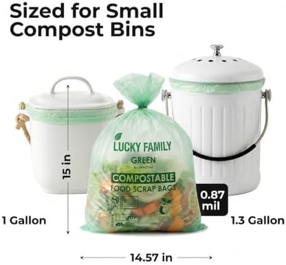 1.3 Gallon Compost Bags for Kitchen Countertop Bin, Compostable, 50 Count