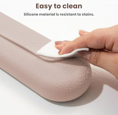 Silicone Electric Toothbrush Travel Case, Manual Toothbrush Travel Cover for Men and Women,Toothbrush Holder for Travel,Gym and More, Fits Most Manual and Electric Toothbrushes - Sand Pink