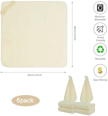 SINLAND Microfiber Facial Cloths Fast Drying Washcloth 12inch x 12inch Absorbent Face Wash Cloth Soft Makeup Remover Cloths