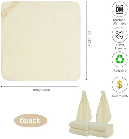 SINLAND Microfiber Facial Cloths Fast Drying Washcloth 12inch x 12inch Absorbent Face Wash Cloth Soft Makeup Remover Cloths